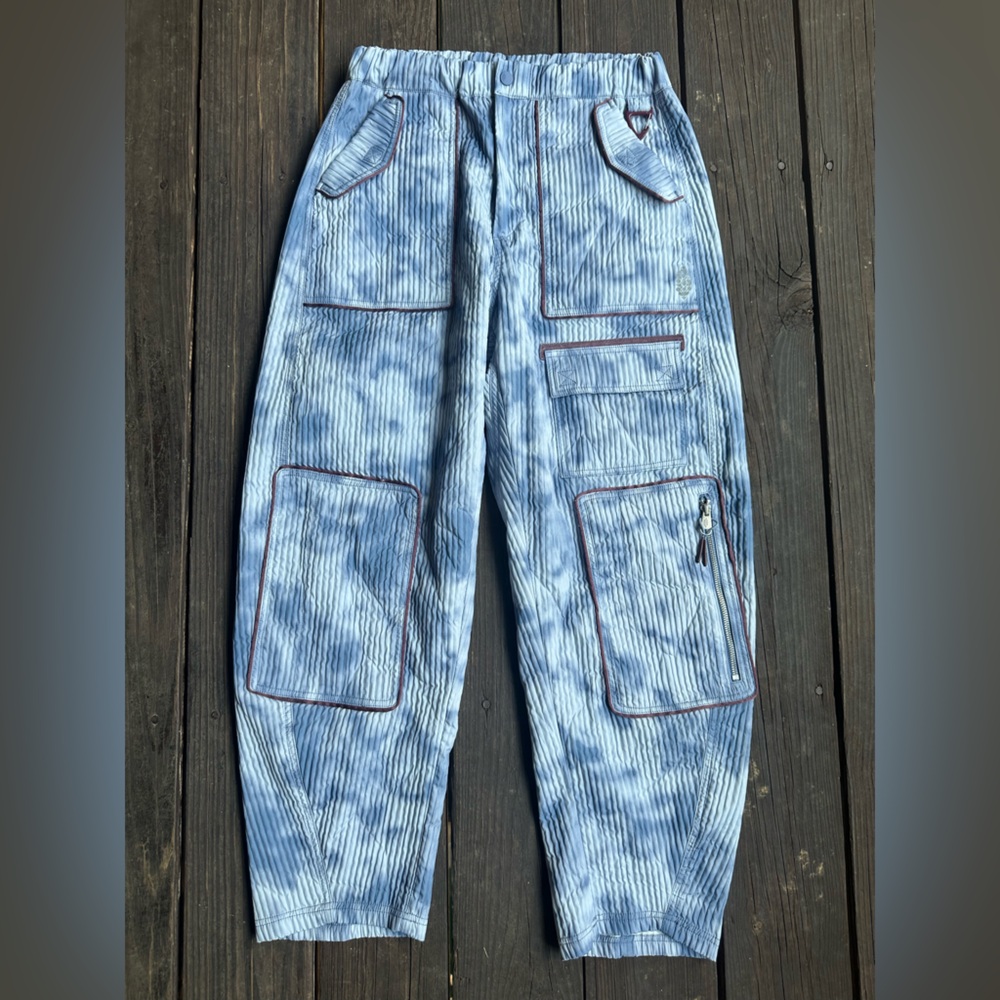 Men's Blue Tie-Dye Cargo Pants